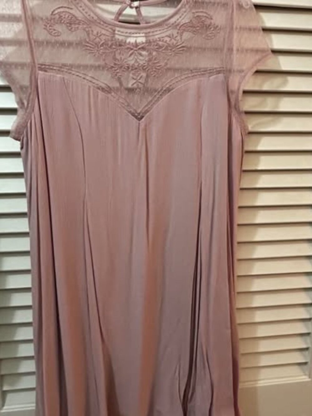 Dusty Rose Trixxi Embroidered Trapeze Mini Dress,